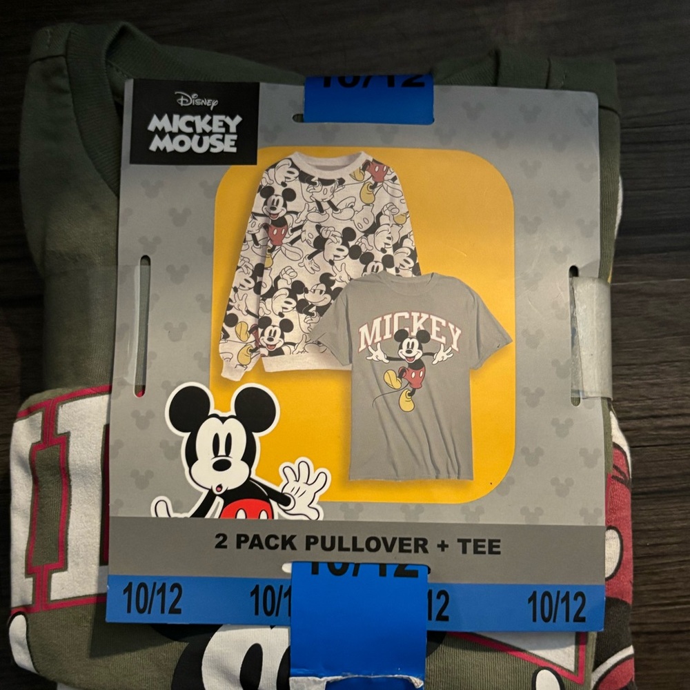 Disney pull over sweatshirt and tshirt sz 10-12 new